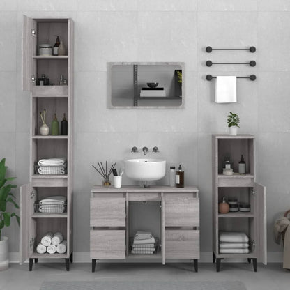 Meuble salle de bain en bois d'ingénierie ensemble de 3 pièces - vente privée 14:496;200007763:201336343