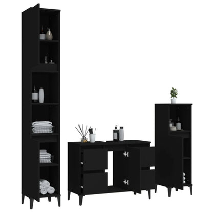 Meuble salle de bain en bois d'ingénierie ensemble de 3 pièces - vente privée 14:496;200007763:201336343