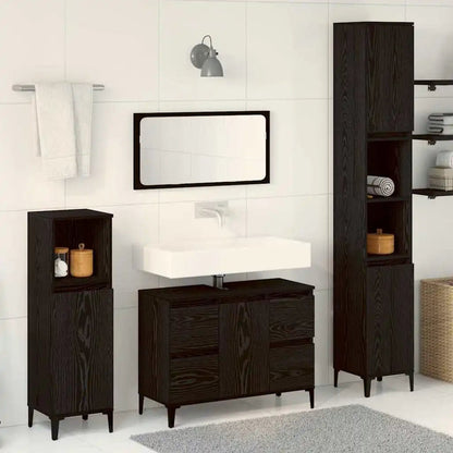 Meuble salle de bain en bois d'ingénierie ensemble de 3 pièces - vente privée 14:496;200007763:201336343