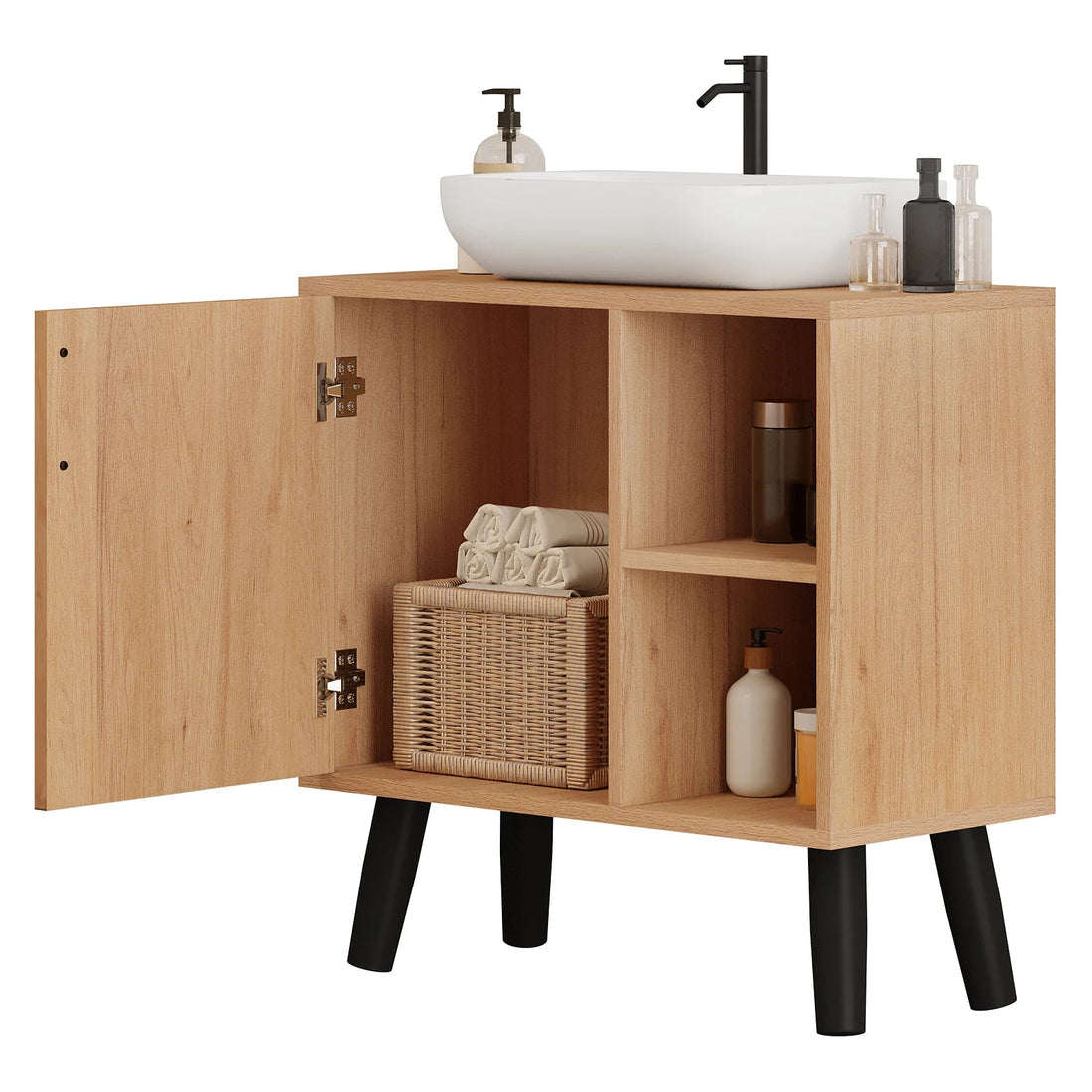 Meuble salle de bain en bois moderne 60x30x60.5cm - vente privée 14:29black light oak;200007763:201336101
