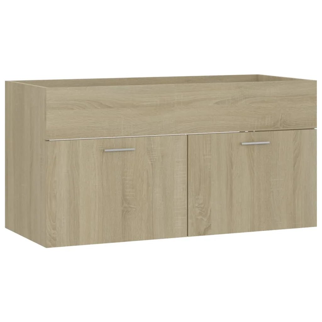 Meuble salle de bain en chêne bois d'ingénierie 90x38.5x46 cm - vente privée 200007763:201336343