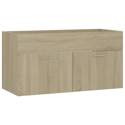 Meuble salle de bain en chêne bois d'ingénierie 90x38.5x46 cm - vente privée 200007763:201336343
