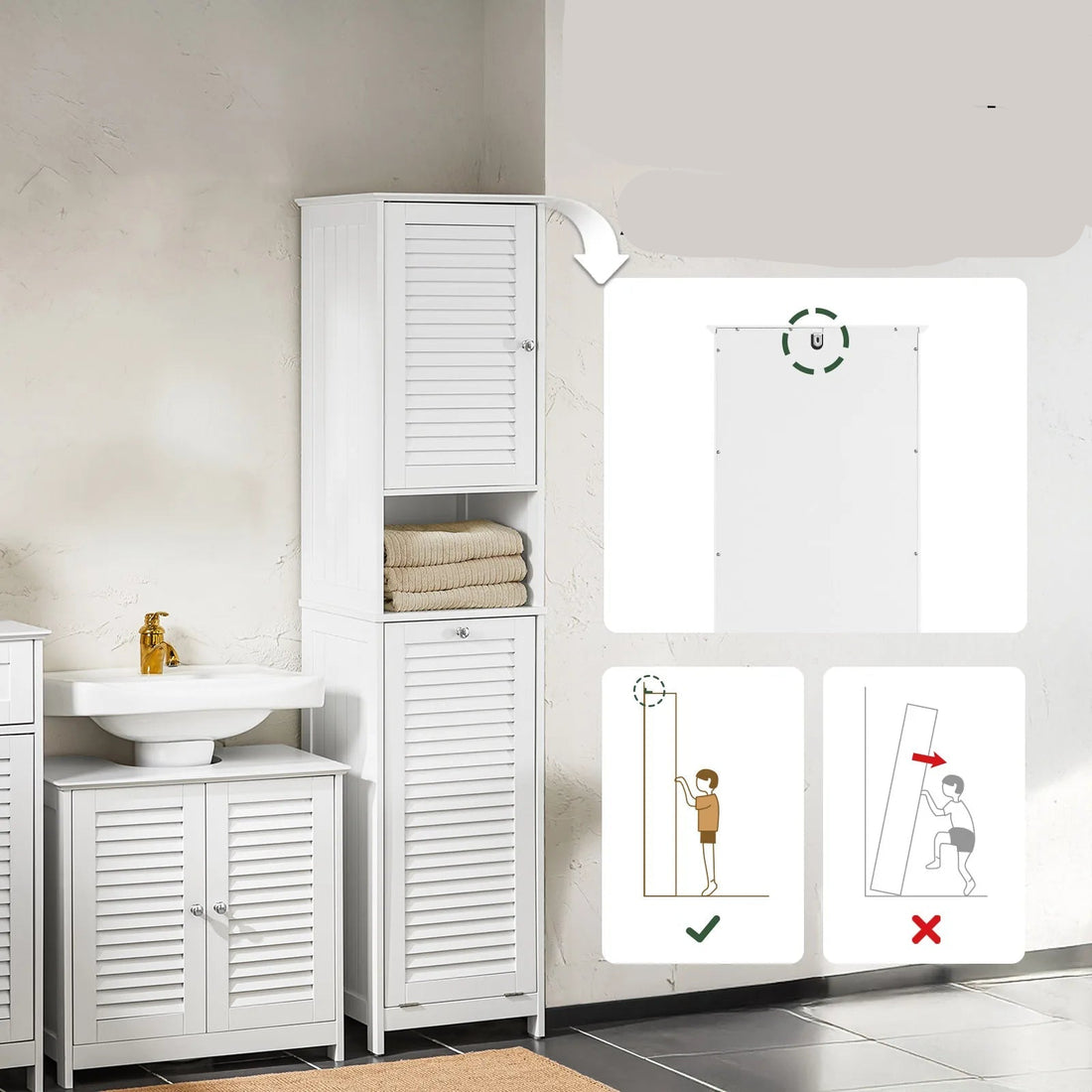 Meuble salle de bain étroit avec panier linge - vente privée 14:29;200007763:201336101