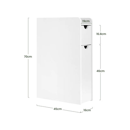 Meuble salle de bain étroit blanc - 19x45x70cm - vente privée 14:29;200007763:201336101