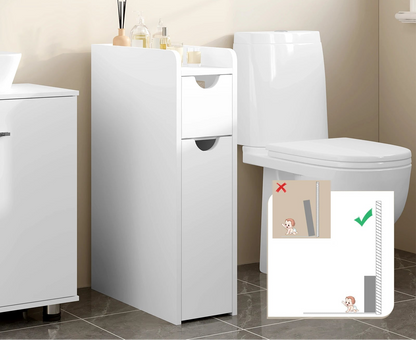 Meuble salle de bain étroit blanc - 19x45x70cm - vente privée 14:29;200007763:201336101