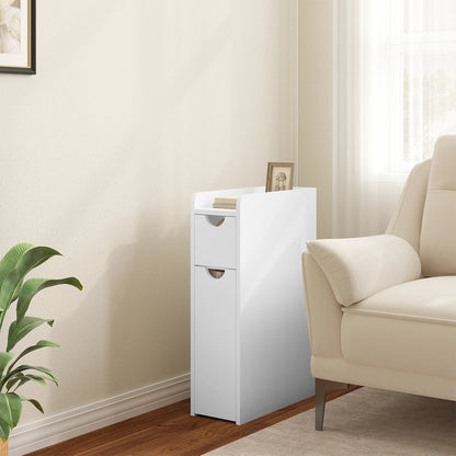 Meuble salle de bain étroit blanc - 19x45x70cm - vente privée 14:29;200007763:201336101