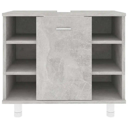 Meuble salle de bain gris béton en bois - vente privée 200007763:201336343