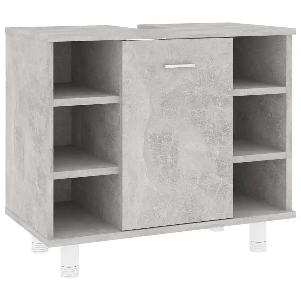 Meuble salle de bain gris béton en bois - vente privée 200007763:201336343