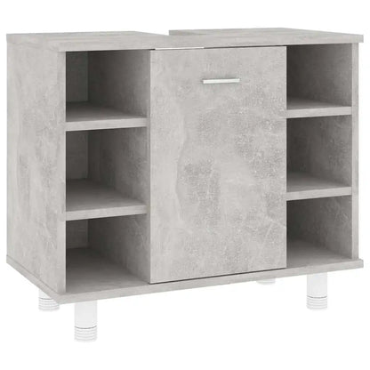 Meuble salle de bain gris béton en bois - vente privée 200007763:201336343