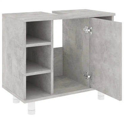 Meuble salle de bain gris béton en bois - vente privée 200007763:201336343
