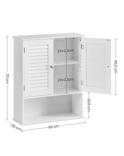 Meuble salle de bain murale blanc avec 2 portes - vente privée 14:29;200007763:201336101