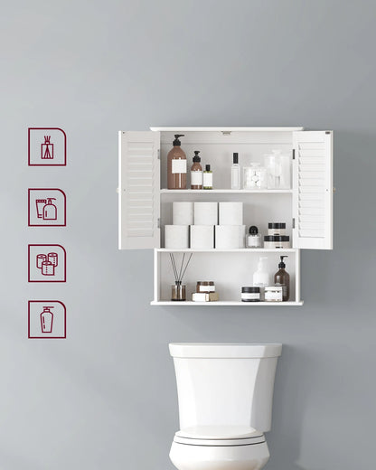 Meuble salle de bain murale blanc avec 2 portes - vente privée 14:29;200007763:201336101