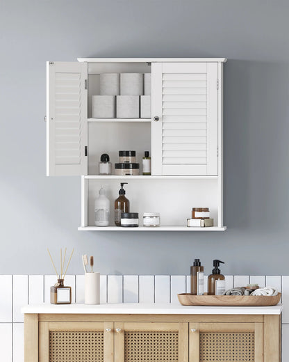 Meuble salle de bain murale blanc avec 2 portes - vente privée 14:29;200007763:201336101