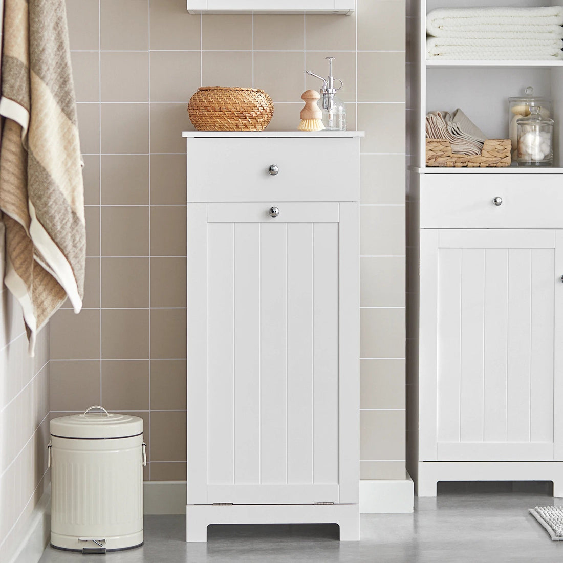 Meuble salle de bain panier linge à taille étroite - vente privée 14:29;200007763:201336101