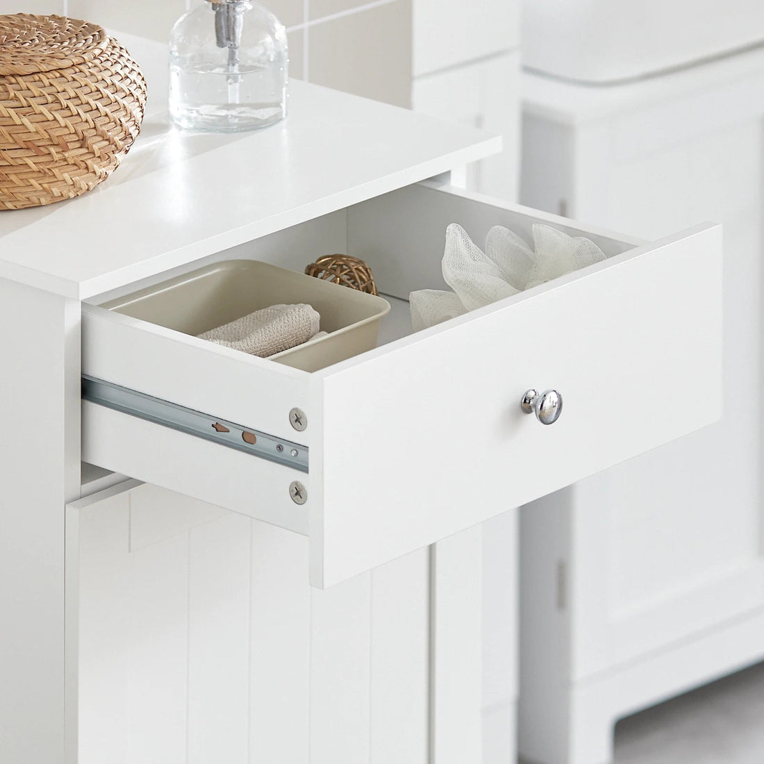 Meuble salle de bain panier linge à taille étroite - vente privée 14:29;200007763:201336101