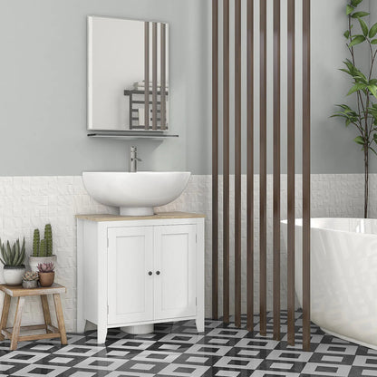 Meuble salle de bain sous évier blanc 60X30X60 cm - vente privée 14:29;200007763:201336104