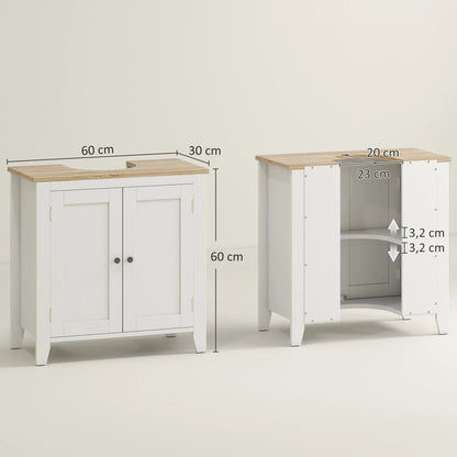 Meuble salle de bain sous évier blanc 60X30X60 cm - vente privée 14:29;200007763:201336104