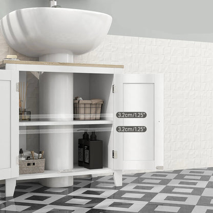 Meuble salle de bain sous évier blanc 60X30X60 cm - vente privée 14:29;200007763:201336104