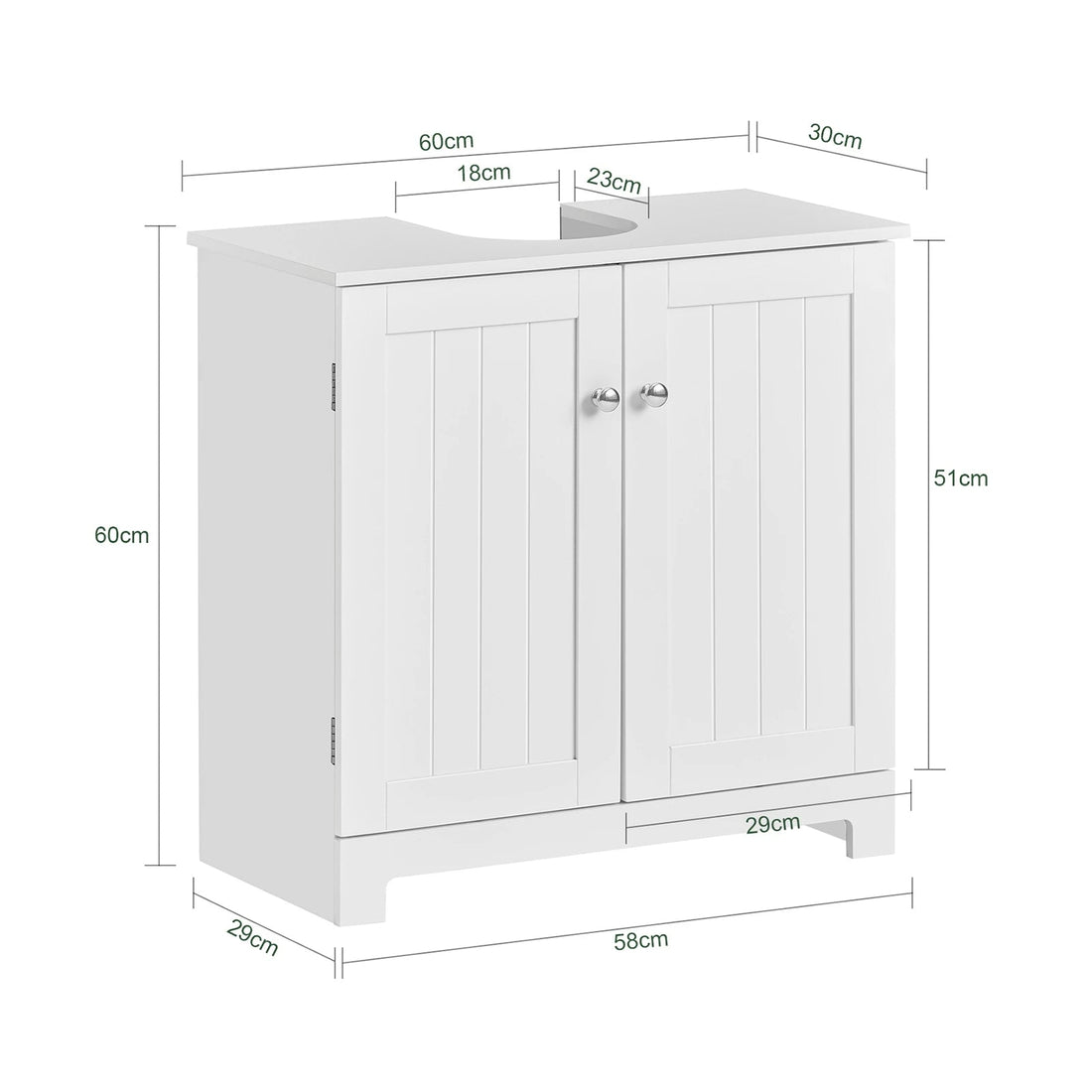 Meuble salle de bain sous évier noir et blanc - 60x60x30cm - vente privée 14:200004890;200007763:201336101