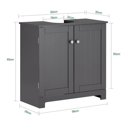 Meuble salle de bain sous évier noir et blanc - 60x60x30cm - vente privée 14:200004890;200007763:201336101