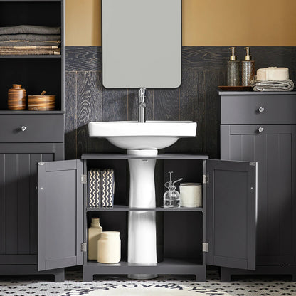 Meuble salle de bain sous évier noir et blanc - 60x60x30cm - vente privée 14:200004890;200007763:201336101