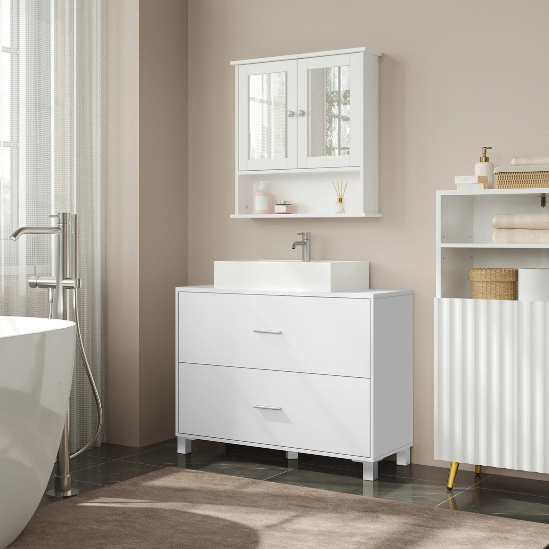 Meuble salle de bain sous lavabo 80x30x60cm - vente privée 14:29;200007763:201336101