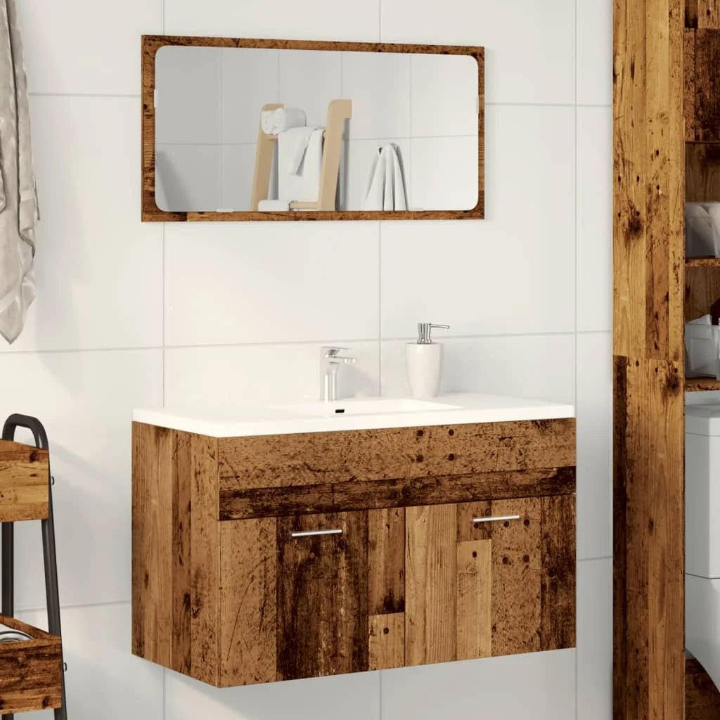Meuble salle de bain sous lavabo en bois ancien - vente privée 14:35085290 x 38.5 x 46 cm;200007763:201336343