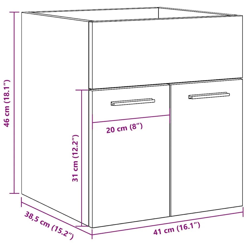 Meuble salle de bain structure robuste 41x38.5x46 cm - vente privée 14:17341 x 38.5 x 46 cm;200007763:201336343