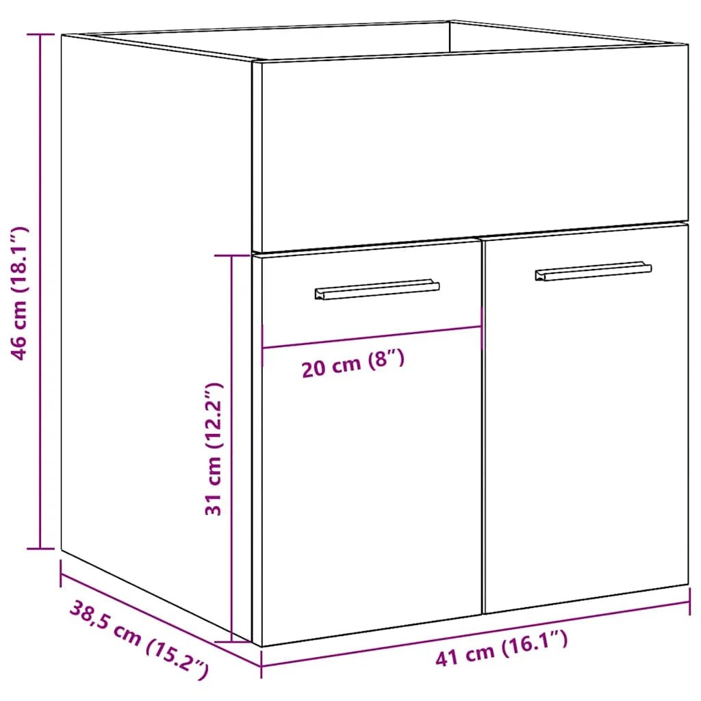 Meuble salle de bain structure robuste 41x38.5x46 cm - vente privée 14:17341 x 38.5 x 46 cm;200007763:201336343