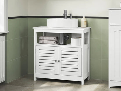 Meuble salle de bain sur pied étanche en bois 60x60x30cm - vente privée 14:366Natural bamboo;200007763:201336101