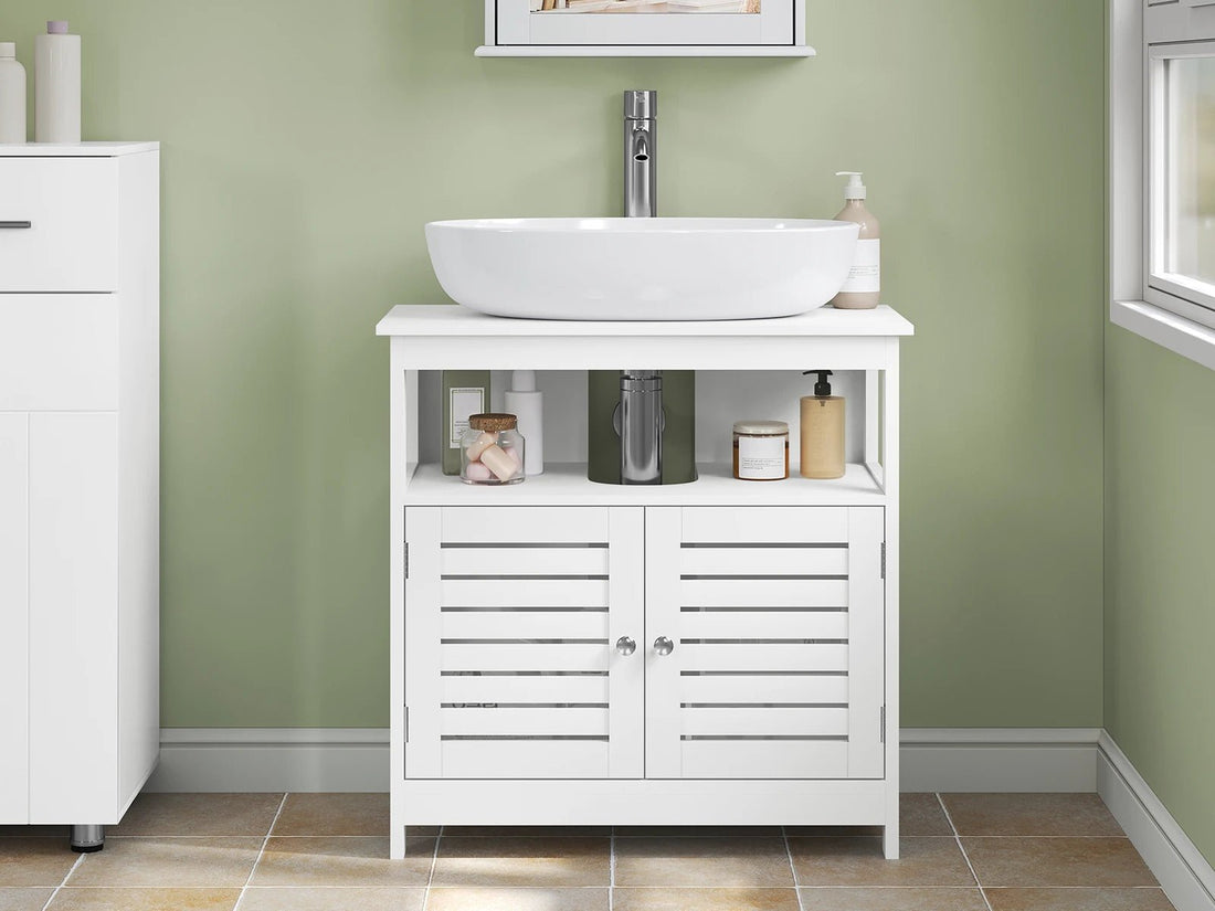 Meuble salle de bain sur pied étanche en bois 60x60x30cm - vente privée 14:366Natural bamboo;200007763:201336101