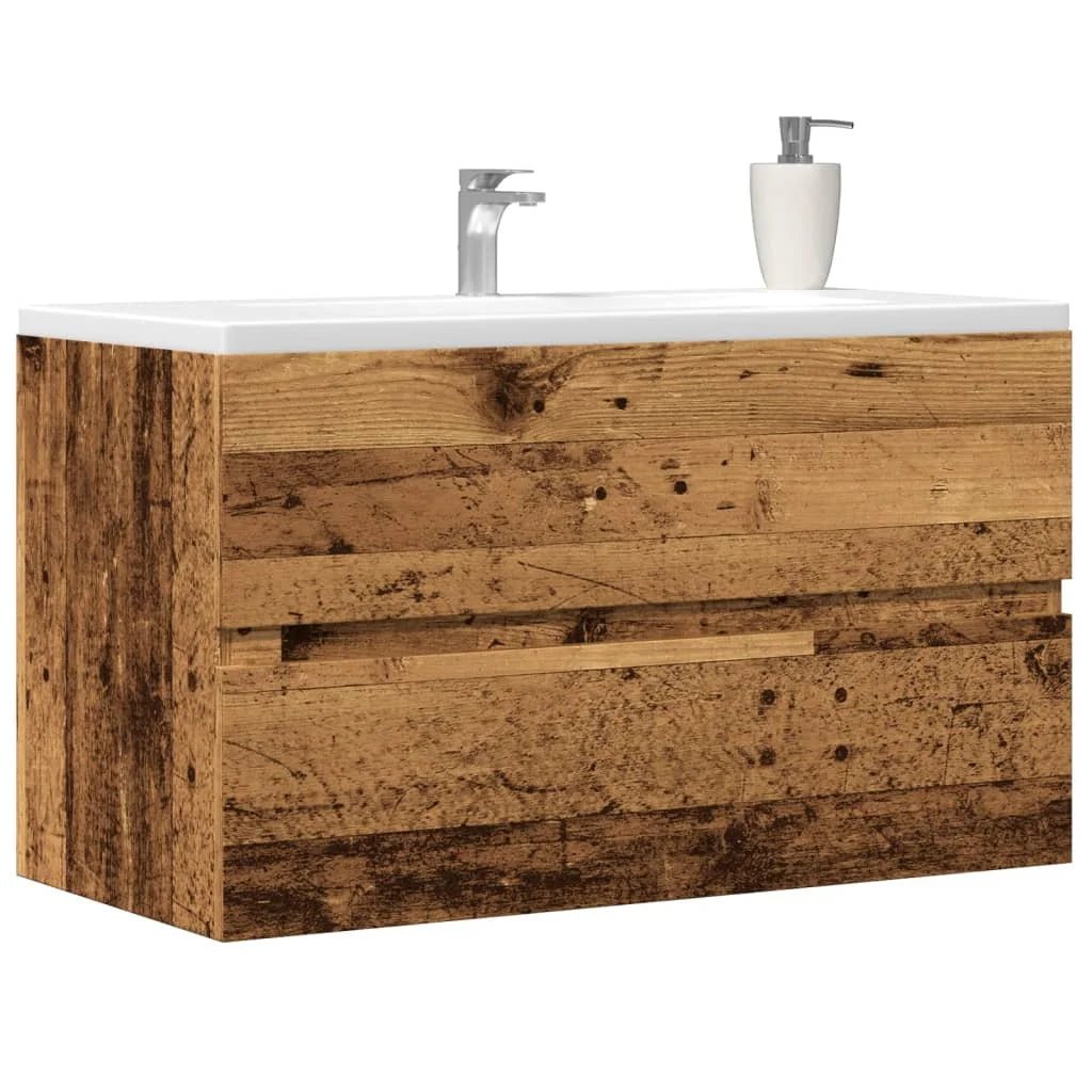 Meuble salle de bain suspendu gris - vente privée 14:35085260 x 38.5 x 45 cm;200007763:201336343