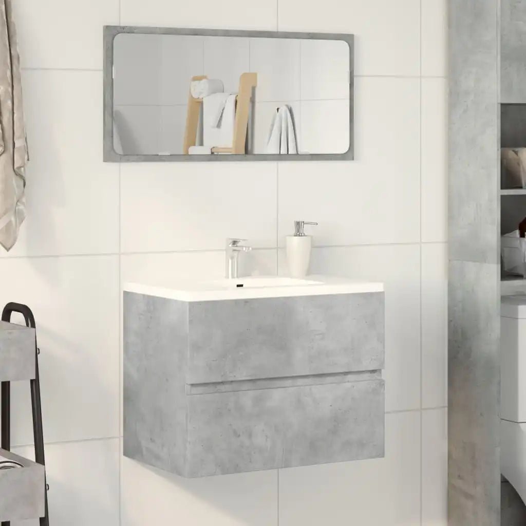 Meuble salle de bain suspendu gris - vente privée 14:35085260 x 38.5 x 45 cm;200007763:201336343