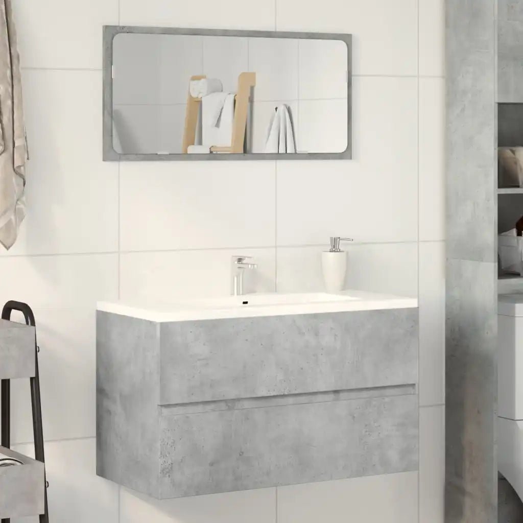 Meuble salle de bain suspendu gris - vente privée 14:35085260 x 38.5 x 45 cm;200007763:201336343