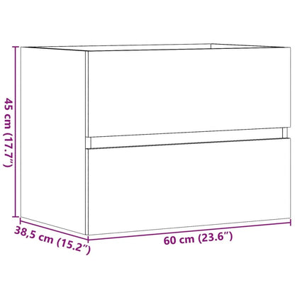 Meuble salle de bain suspendu gris - vente privée 14:35085260 x 38.5 x 45 cm;200007763:201336343