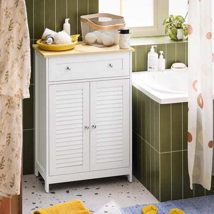 Meuble salle de bain tiroir blanc avec 2 portes - vente privée 14:200003699;200007763:201336101