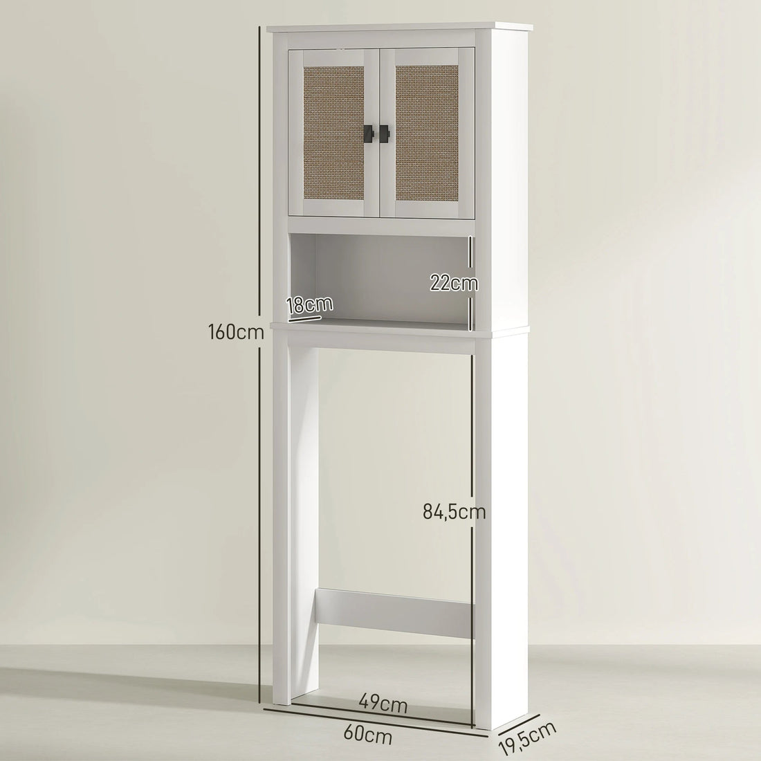 Meuble WC avec façade en rotin blanc - vente privée 14:-1;200007763:201336104