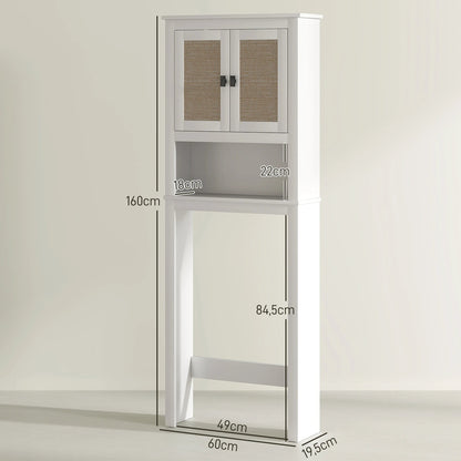 Meuble WC avec façade en rotin blanc - vente privée 14:-1;200007763:201336104