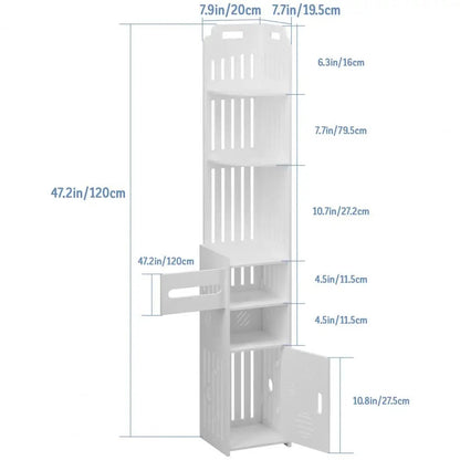 Meuble WC de rangement d'angle - vente privée 14:10White
