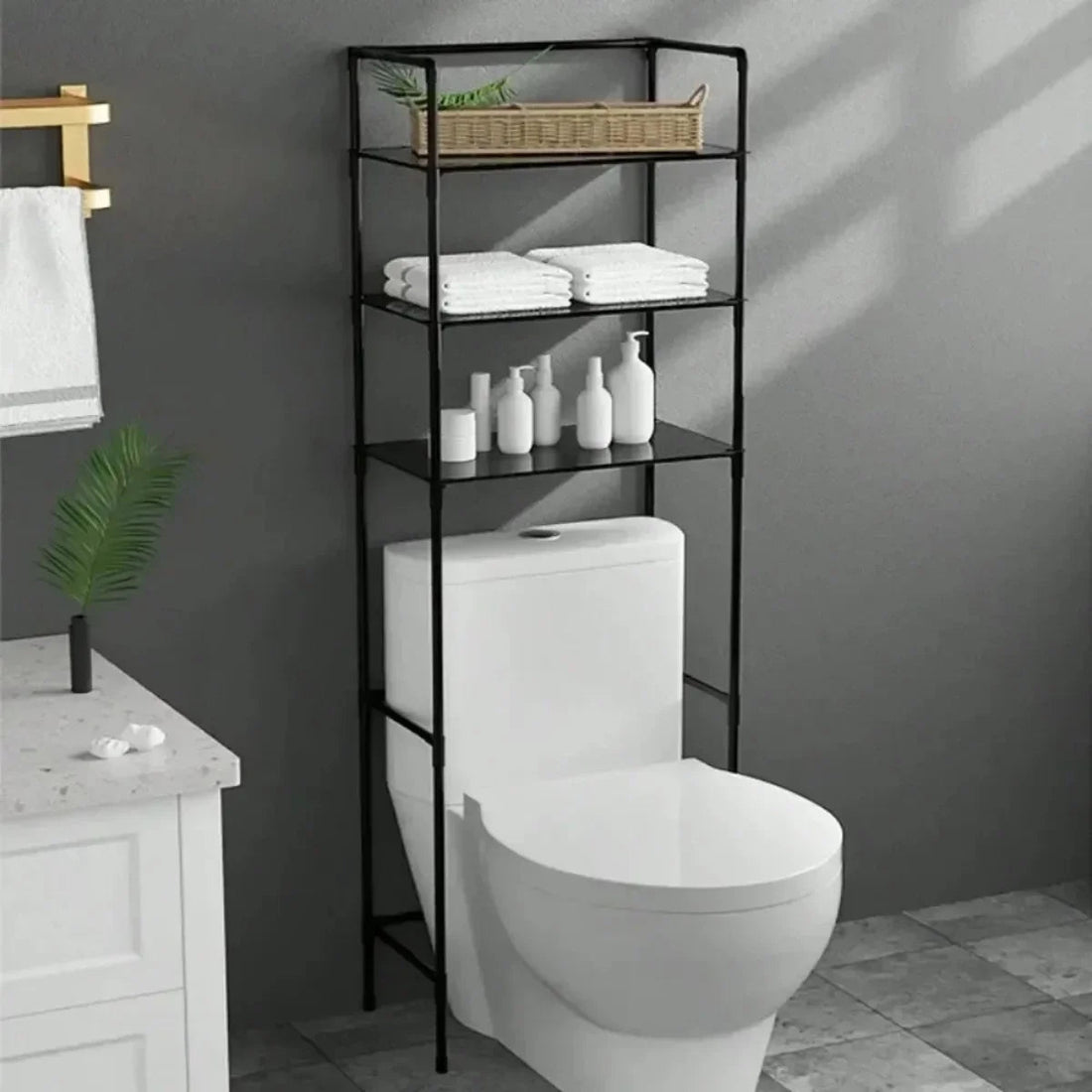Meuble WC de type organisateur à niveaux - vente privée 14:202010806Washing Rack White