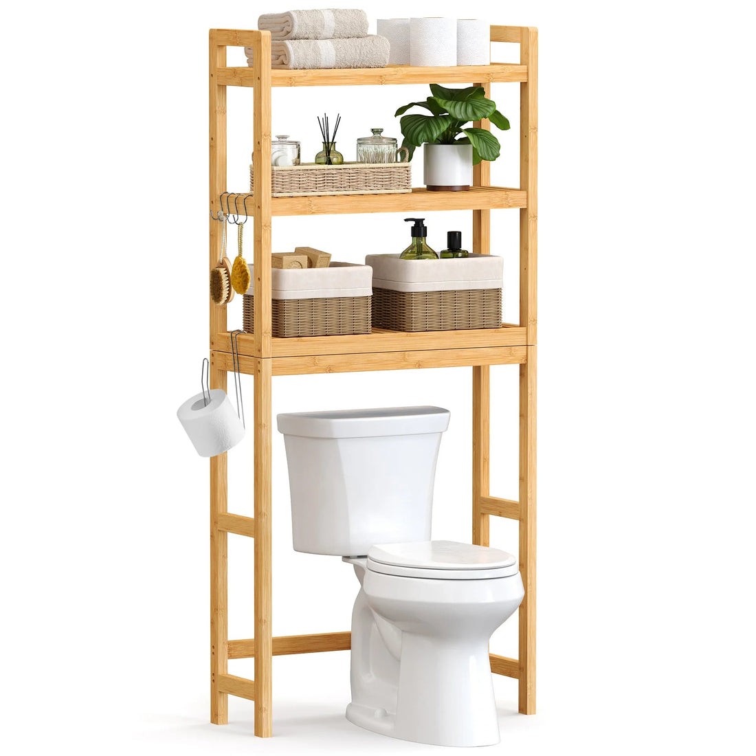Meuble WC en bois compatible avec la plupart des toilettes - vente privée 14:200006154Beige Naturel;200007763:201336101