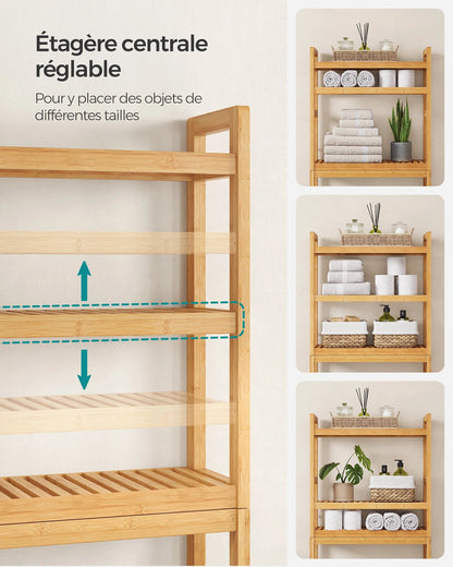 Meuble WC en bois compatible avec la plupart des toilettes - vente privée 14:200006154Beige Naturel;200007763:201336101