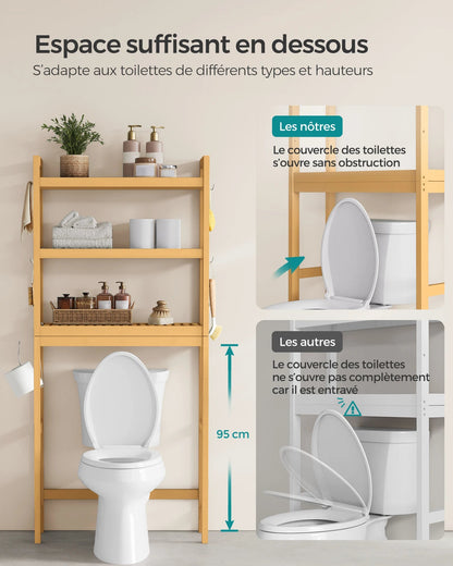 Meuble WC en bois compatible avec la plupart des toilettes - vente privée 14:200006154Beige Naturel;200007763:201336101