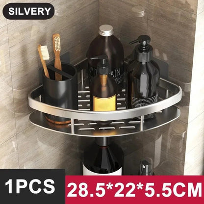 Mini étagère salle de bain à alliage d'aluminium - vente privée 14:200000195StyleA-Silvery-1PCS