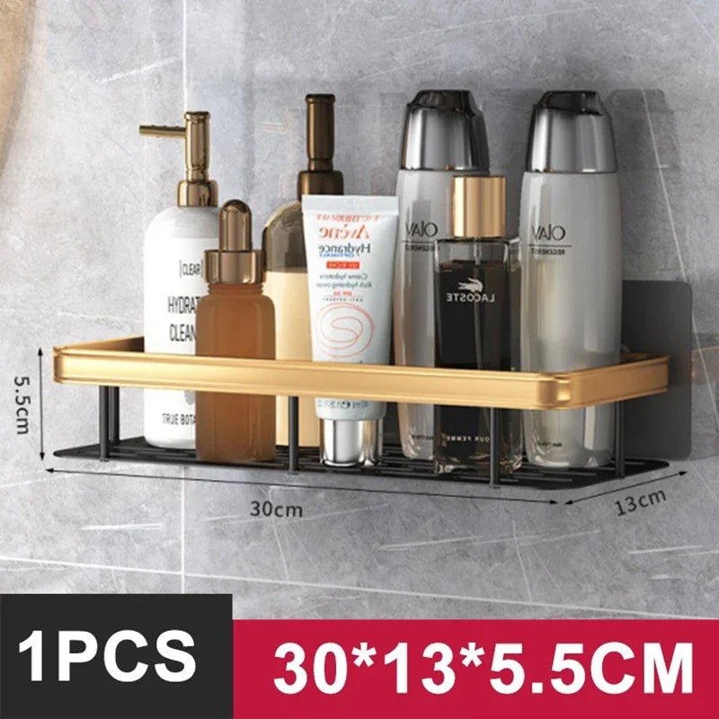 Mini étagère salle de bain à alliage d'aluminium - vente privée 14:365458StyleB-Black gold-1