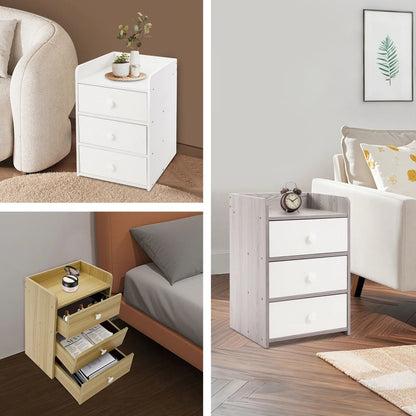 Mini Table de nuit avec poignée et 3 tiroirs - vente privée 14:29Light Grey;200007763:201336101