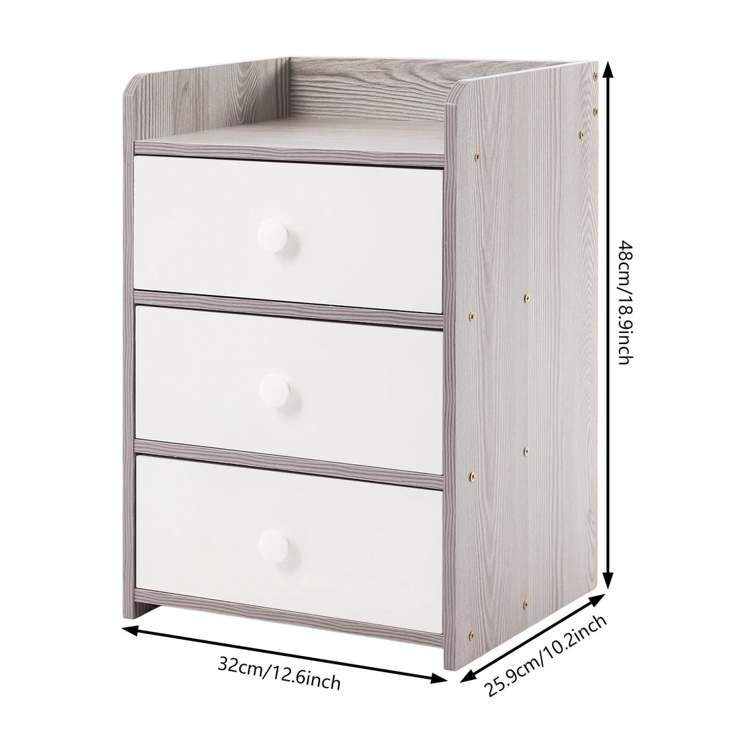 Mini Table de nuit avec poignée et 3 tiroirs - vente privée 14:29Light Grey;200007763:201336101