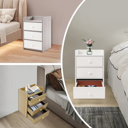 Mini Table de nuit avec poignée et 3 tiroirs - vente privée 14:29Light Grey;200007763:201336101