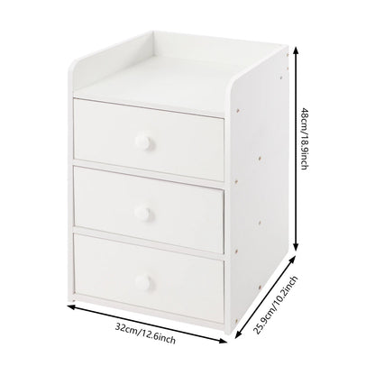 Mini Table de nuit avec poignée et 3 tiroirs - vente privée 14:366Warm White;200007763:201336101