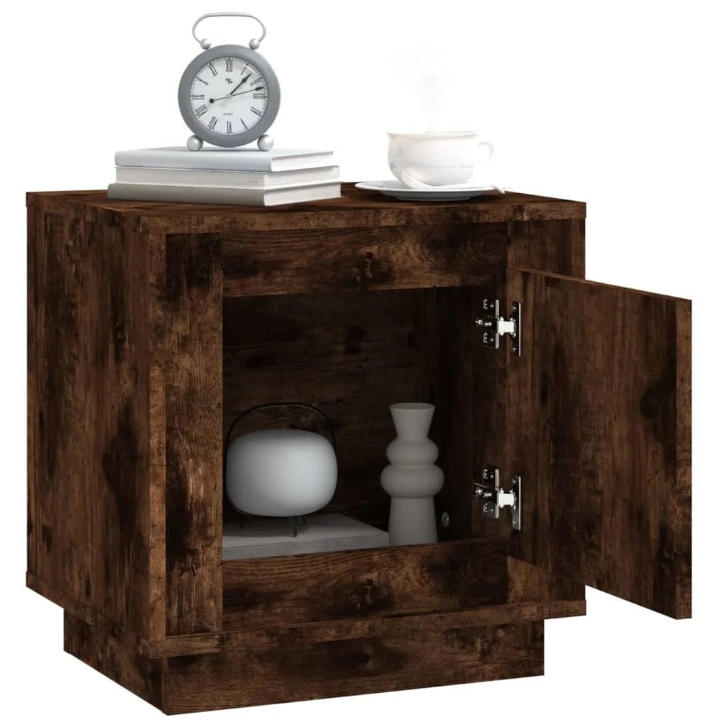 Mini table de nuit Chêne Fumé 44X35X45 cm Bois D'Ingénierie - vente privée 200007763:201336101